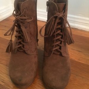 Brown Tassle Booties